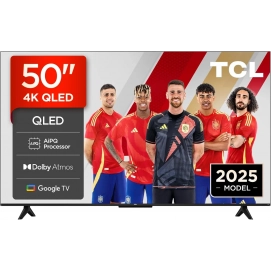 Televisor QLED TCL 50T69C, 50 pulgadas, 4K Ultra HD, Google TV, HDR10+, clase F, negro