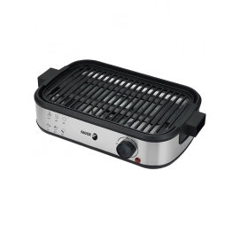 Barbacoa parrilla eléctrica Fagor SmokeLess FGE 1560, 1800W, hasta 230º, extracción de humo, filtro carbón, inox