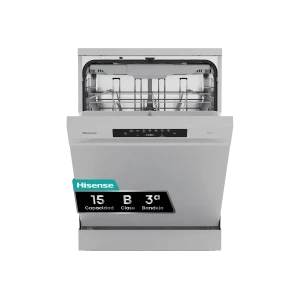 Lavavajillas Hisense HS643B90X, 60 cm, 15 servicios, clase B, 65 kWh/100 ciclos, 44dB, 3ª bandeja, media carga, 6 programas, Inverter, blanco