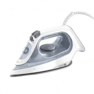Plancha de vapor Braun TexStyle 3 SI 3054 GY, 2400W, FreeGlide 3D, depósito 270 ml, suela cerámica, blanco y gris