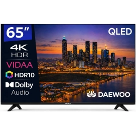 Televisor QLED Daewoo 65VB56QV, 65 pulgadas, 4K Ultra HD, Smart TV Vidaa, clase E, HDR10, negro