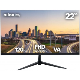Monitor VA Nilox NXM22FHD1203, 21.5 pulgadas, Full HD, 120 Hz, VGA, HDMI, 1 ms, negro