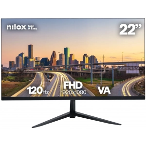 Monitor VA Nilox NXM22FHD1203, 21.5 pulgadas, Full HD, 120 Hz, VGA, HDMI, 1 ms, negro