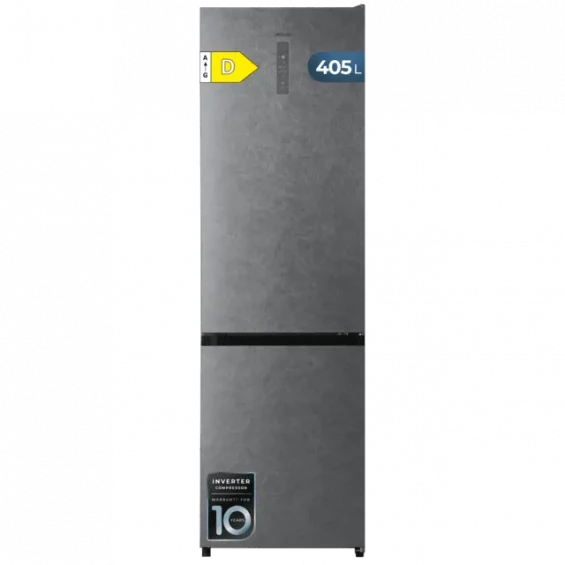 Frigorífico combi Cecotec 405 WL Elite Graphite Stone D, 200 x 59.5 x 66 cm, Total No Frost, clase D, 37 dB, 405 litros, Fresh Flex, gris