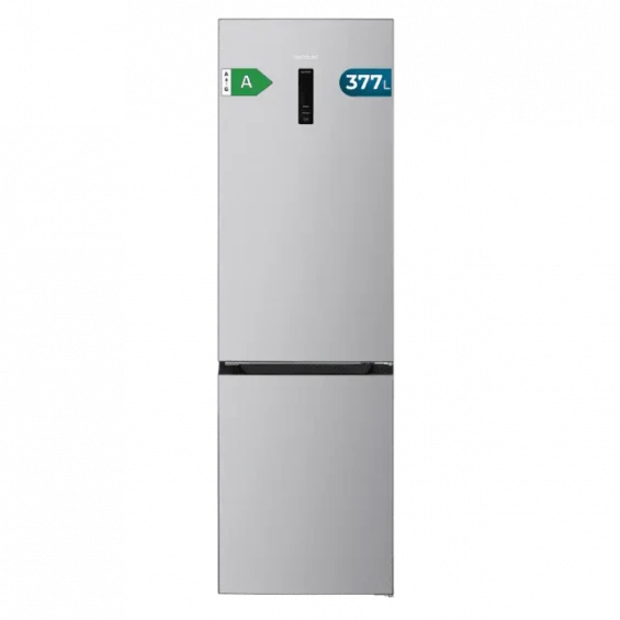 Frigorífico combi Cecotec 377 Inox A, 200 x 59.5 x 67.4 cm, clase A, 377 litros, CoolMatrix, FreshnessFlex, control de humedad, inox