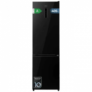 Frigorífico combi Cecotec 405 WL Elite Black Glass A, 200 x 59.5 x 66 cm, Total No Frost, clase A, 33 dB, 405 litros, Fresh Flex, cristal negro
