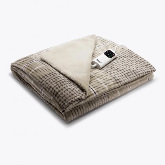 Manta eléctrica Daga Relax Suave XL 26226, 180 x 140 cm, 150 W, 6 niveles, temporizador 1/3/9 h, tejido ultrasuave, crema