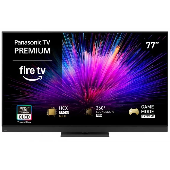 Televisor OLED Panasonic TV-77Z95BEGA 77 pulgadas, Primary RGB Tandem 4K, 144 Hz, Dolby Vision IQ, Fire TV, negro