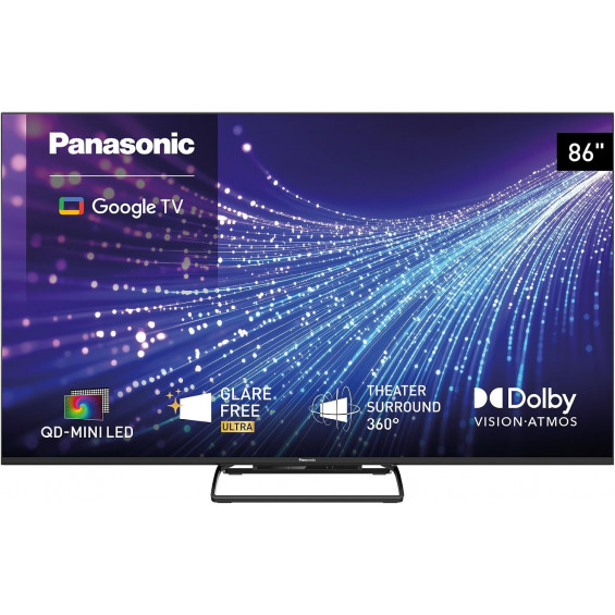 Televisor QD-Mini LED Panasonic TN-86W95CEZS 86 pulgadas, 4K, 144 Hz, Dolby Vision, Google TV, negro