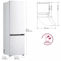 Frigorífico combi LG GBBS524DSW, 203 x 59.7 x 67.4 cm, Total No Frost, clase D, 218 kWh/año, 35 dB, 375 litros, Fresh Converter+, blanco - imagen 2