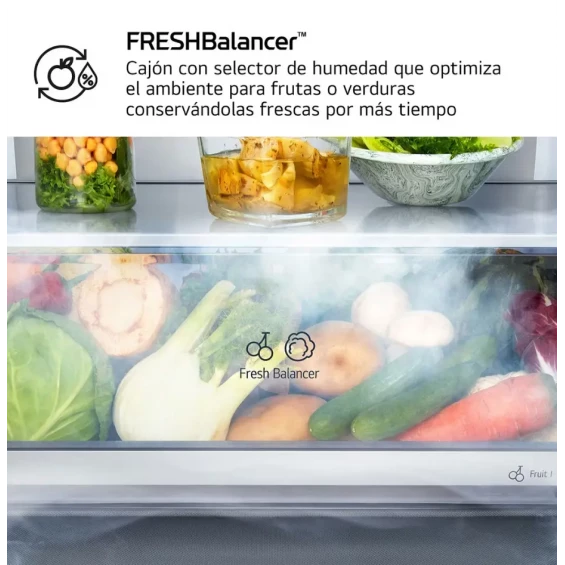 Frigorífico combi LG GBBS524DSW, 203 x 59.7 x 67.4 cm, Total No Frost, clase D, 218 kWh/año, 35 dB, 375 litros, Fresh Converter+, blanco - imagen 9