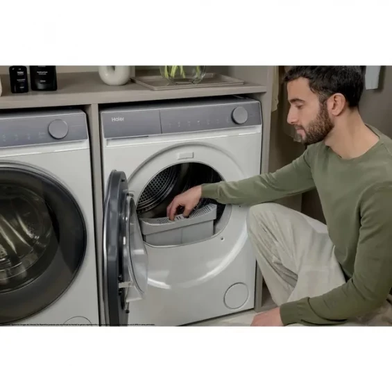 Secadora con bomba de calor Haier HD100-C367AU1-S, 10 kg, clase C, 1,17 kWh/ciclo, 62 dB, WiFi, Inverter, blanco - imagen 11
