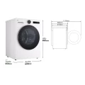 Secadora con bomba de calor LG RHX7010TLB, 10 kg, clase C, 108 kWh/100 ciclos, 62 dB, Dual Inverter, Wi-Fi ThinQ, blanco - imagen 6