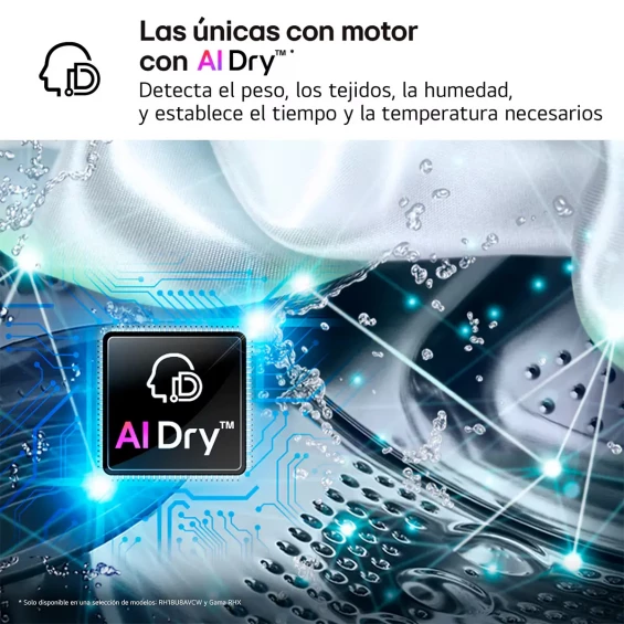 Secadora con bomba de calor LG RHX7010TLB, 10 kg, clase C, 108 kWh/100 ciclos, 62 dB, Dual Inverter, Wi-Fi ThinQ, blanco - imagen 10