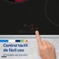 Placa vitrocerámica Balay 3EB720XR, 60 cm, 4 zonas, marco inox, programable, zona grande 21 cm, 6600W, cristal negro - imagen 3
