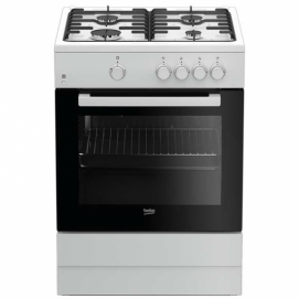 Conjunto de cocina Beko FSG62000DWL, 85 x 60 x 60 cm, gas butano, 4 zonas, tapa cristal, blanco (opc G.Natural)