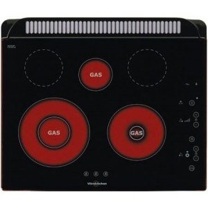 Vitrocerámica a gas Vitrokitchen 3VT-301TGN 60cm gas natural 5 zonas de cocción digital 5300W negro