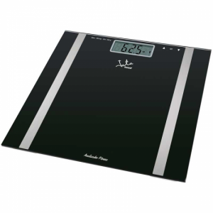 Báscula Jata 531 diagnóstica peso máximo 180kg visor LCD 12 memorias cristal negro
