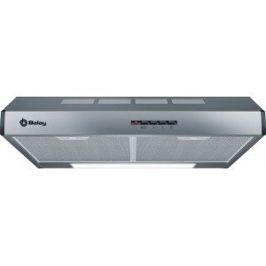 Campana tradicional Balay 3BH263MX motor único 60cm 3 velocidades control mecánico 350m3/h iluminación LED válvula anti-retorno 58dB clase D inox
