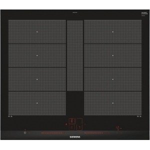 Placa inducción Siemens EX675LYC1E 2 zonas flex inducción 60cm marco lateral control táctil programable 7400W vidrio y cerámica negro