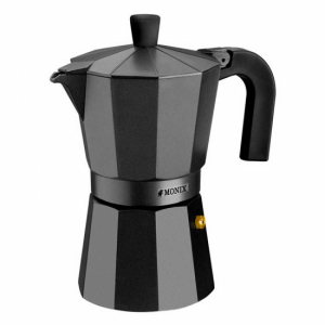 Cafetera italiana Monix M640001, Vitro-noir, 1 taza, aluminio, negro