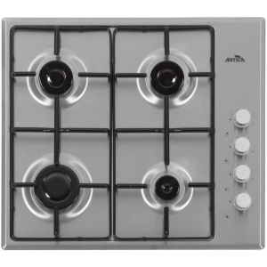 Placa de gas butano Artica AXG6040, 60 cm, 4 zonas, mandos laterales, Tempomar Seguridad, 7250W, inox