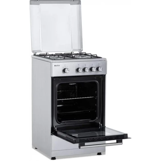 Cocina de gas Artica AKF5055X, 50 cm, 4 fuegos, horno a gas 43 L, termopar, doble cristal, inox - imagen 3