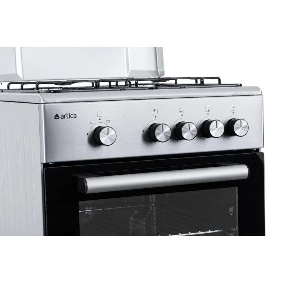 Cocina de gas Artica AKF5055X, 50 cm, 4 fuegos, horno a gas 43 L, termopar, doble cristal, inox - imagen 6