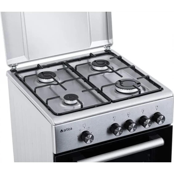 Cocina de gas Artica AKF5055X, 50 cm, 4 fuegos, horno a gas 43 L, termopar, doble cristal, inox - imagen 7