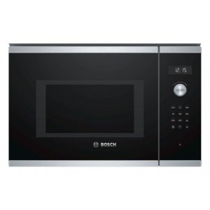 Microondas integrable Bosch BEL554MS0, 25 litros, 900W, Grill 1200W, 5 niveles, display LED, 59 x 38 cm, negro