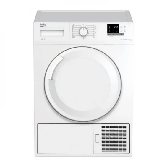 Secadora con bomba de calor Beko DHS 8312 PA0, 8 kg, clase A+ (antigua), 65 dB, 15 programas, EcoGentle, OptiSense, blanco