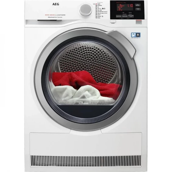 Secadora con bomba de calor AEG T8DBG862, 8 kg, clase A+++ (antigua), 65 dB, motor Inverter, AbsoluteCare, blanco