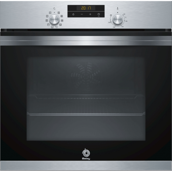 Horno multifunción Balay 3HB4330X0, 71 litros, 7 funciones, Aqualisis, clase A, horno de leña, precalentamiento rápido, display LED, acero inoxidable