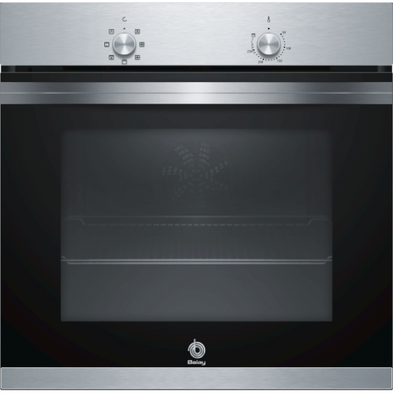 Horno multifunción Balay 3HB4000X0, 71 litros, 5 funciones, clase A, precalentamiento rápido, control con mandos, 60 x 60 cm, acero inoxidable
