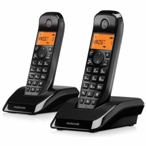 Teléfono inalámbrico Dect Motorola STARTAC S1202 DUO, negro y blanco