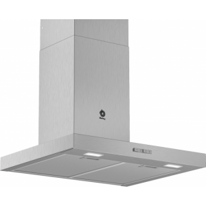Campana decorativa de pared box Balay 3BC066MX, 60 cm, 621 m3/h, clase B, 3 velocidades, 69dB, acero inox