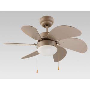 Ventilador de techo Fm VT-90 75cm con luz 6 aspas color plata