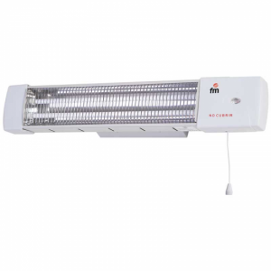 Calefactor infrarrojos estufa de baño FM 1502-C, de cuarzo, mural, 600W - 1200W, blanco