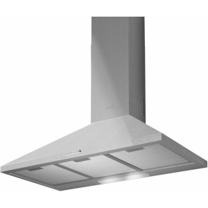 Campana decorativa de pared piramidal Teka DBB 90 I, 90 cm, 3 velocidades, motor doble turbina, 2 lámparas LED, 60dB, 440 m3/h, clase D, ref. 40460440, inox