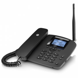 Teléfono fijo de sobremesa Motorola FW200L, con SIM, negro