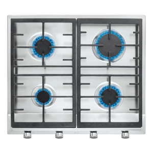 Placa de gas natural Teka EX 60.1 4G AI AL DR CI NAT, 58 cm, 4 zonas, mandos frontales, autoencendido, 9550W, ref. 40212210, acero inox