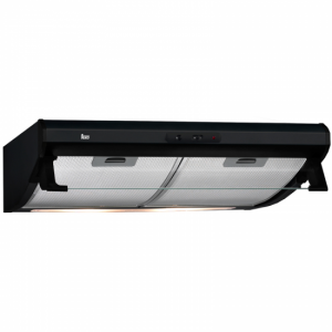 Campana tradicional Teka C 6420, motor doble turbina, 60 cm, 3 velocidades, 375 m3/h, 60dB, clase E, válvula anti-retorno, lámparas halógenas, ref. 40465532, negro