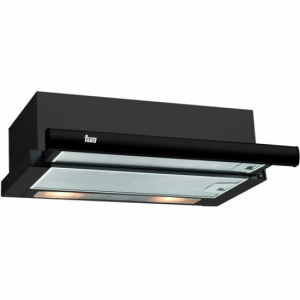 Campana tradicional Teka TL 6310, motor doble turbina, 60 cm, 2 velocidades, 332 m3/h, 56dB, clase E, válvula anti-retorno, lámparas halógenas, ref. 40474252, negro