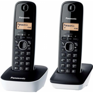 Teléfono inalámbrico Dect Panasonic KX-TG1612SP1, Duo, blanco y negro