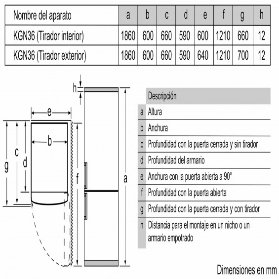 Frigorífico combi Balay 3KFE561MI, 186 x 60 x 66 cm, Total No Frost, clase E, 239 kWh/año, 42 dB, 305 litros, acero mate antihuellas - imagen 8