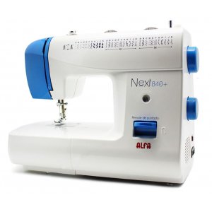 Máquina de coser Alfa Next 840+, 34 puntadas, Ojal automático, Devanador automático, puntada y ancho variables