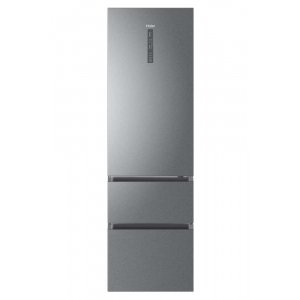 Frigorífico combi Haier A3FE837CGJ, 200.5 x 59.5 x 67.7 cm, 39dB, Total No Frost, 3 puertas, 354 litros brutos, luz LED, clase D, titanium