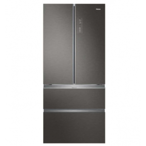 Frigorífico combi americano Haier FD 83 Series 7, HB18FGSAAA, 190 x 83 x 66.9 cm, French Door, MultiDoor, 4 puertas, No Frost, clase E, 318 kWh año, 37dB, 539 litros, MultiFlow, generador hielo, display, luz LED, acabado cristal inox
