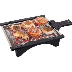 Barbacoa eléctrica Jata BQ95 desmontable parrilla 2 alturas potencia 2000W indicador luminoso fácil limpieza 45 x 31cm inox
