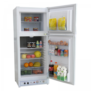 Frigorífico de gas Butsir Elegance 185, 146 x 60 x 65 cm, de 185 litros, frigo mixto gas y eléctrico, Butano y Propano, frigorífico de 2 puertas, ref: FREL0185, de color blanco